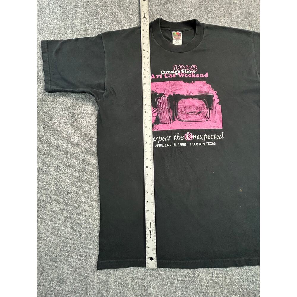 Vintage 1998 Houston Art Car Weekend T Shirt XL Black Fruit of the Loom USA Tee - Picture 9 of 10